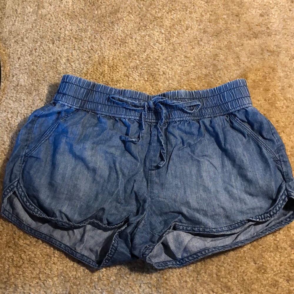 comfy faux denim shorts